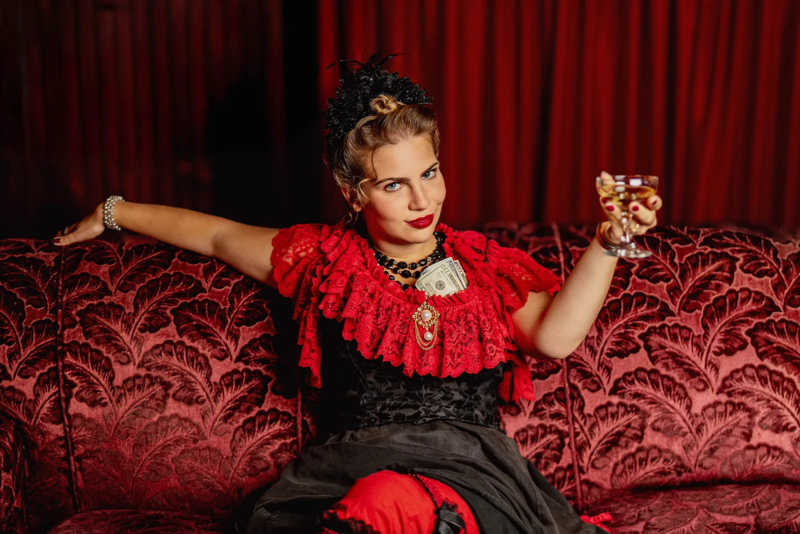 Madam Hannah in the saloon